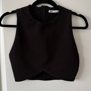Zara Elegant Black Crop Top